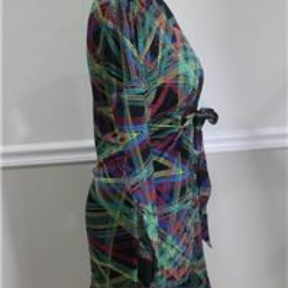 CUSTO BARCELONA LINE Abstract Print Wrap Dress - Picture 7 of 11